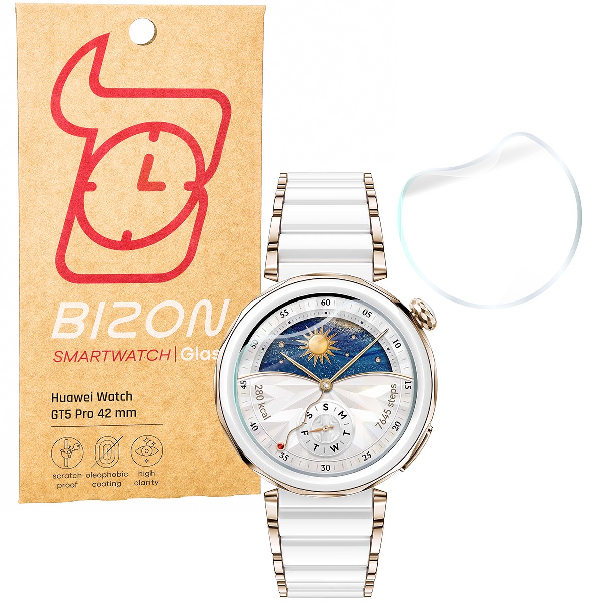 Folia hydrożelowa Bizon Watch Film Hydrogel Duo dla Huawei Watch GT 5 Pro 42 mm